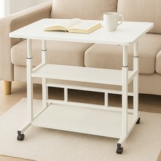 팬물산 이지라이프 이동식 3단 높이조절 사이드테이블, 화이트