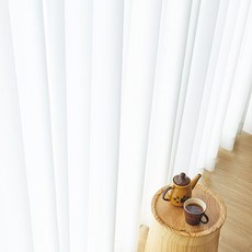 HANS DECO 柔軟飄逸雪紡環孔窗簾, 白色