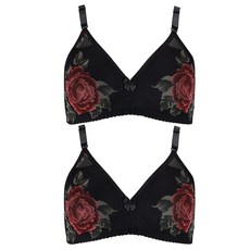 玫瑰花網紗無鋼圈內衣 EJ1 2入組