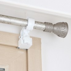 세류 커튼봉 스위트 25mm + 안뚫어고리 봉 세트, 실버