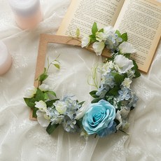 納骨塔花圈 人造花 丁香玫瑰 追思花卉裝飾, 藍色