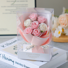 Him Room 適合裝飾的迷你7朵花束組, 淺粉色