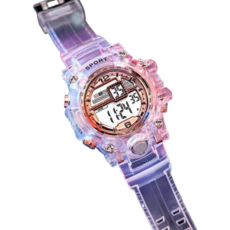 BAIDEI 日常運動電子錶, 1個, 透明玫瑰