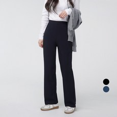 Cotton Closet 女款高腰長版直筒彈性鬆緊帶西裝褲