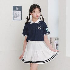 Nanajuni 女童 NJ Logo 翻領網球上下套裝