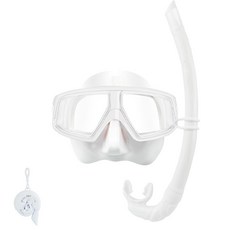 SNEFF 自由潛水面鏡 + 呼吸管 + 收納盒套組, 白色