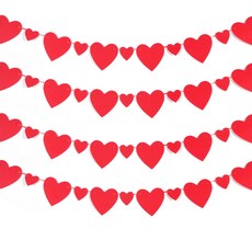 PARTYSHOW 毛氈愛心掛旗 小型, 大與小, 4個