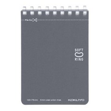 KOKUYO 國譽 軟線圈點線筆記本 A7, 灰色, 1本