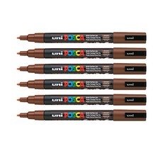 POSCA 細字水性麥克筆 PC-3M 棕色, 6個, 1 種顏色