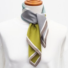 딥톡 미니 사각 배색 컬러 스카프 DT0577