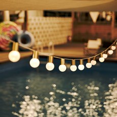 Hello Dot 球型燈泡串 30顆+遙控器+收納袋+電池盒, 香草白(燈泡)