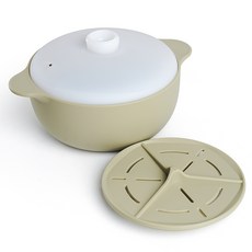 Sili Garden 韓國製矽膠鍋蒸籠 1300ml, 1個, 橄欖