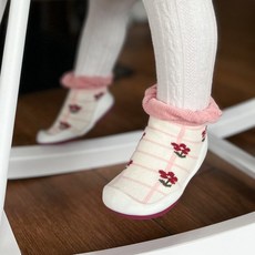 Komuello 幼兒款軟底鞋學步鞋豪華荷葉邊花朵外出鞋