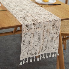 蝴蝶鉤針編織桌旗, 單一顏色, 寬 30cm x 長 160cm