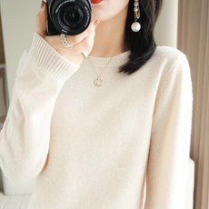 The Syrup 女款長袖柔軟圓領針織T恤 B