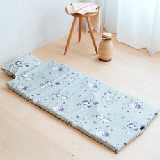 SIMBALION 雄獅 奶油獅 森林野餐系列 可黏式收納安親午睡記憶睡墊/含枕幼幼床 台灣製, 灰色, 1個