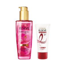 L'OREAL PARiS 巴黎萊雅 金緻護髮玫瑰精油 100ml+全效護理髮膜 50ml, 1組