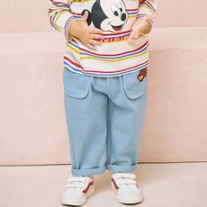 milkmile 兒童款 Petit Doggy 青年布丹寧寬鬆版長褲