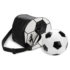 足球收納袋, 1個, 黑色 + 白色