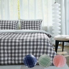 에이플러스 순면 캔디 체크 차렵이불 + 베개커버 세트