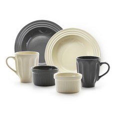 PRELUDE 義大利麵陶瓷餐具組 6入, 象牙，木炭, 意大利面球 2p + Lemerkin 2p + 馬克杯 2p