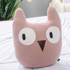 JH Company蓬鬆柔軟貓頭鷹靠枕, 粉色的