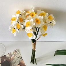 Souplace 人造花 春日氣息 水仙花束 S265-0108 2入, 白色(S265-0108W), 1個