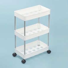 Tree Slim 3層移動式縫隙置物架, 白色的