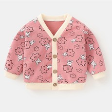 JOYMULTI 兒童迷你圖案柔軟長袖開襟衫