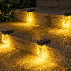 21C Trend 太陽能黏貼式直角階梯燈 4入, 黑色