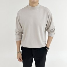 아도르클래식 남성용 렉스로우 하프 터틀넥 부드러운 긴팔 니트