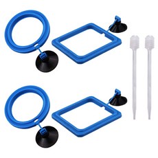 Suaqua 觀賞魚用餵食圈 圓形 2p + 方形 2p + 滴管 2p 組, 1套