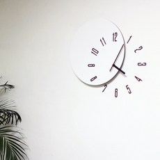 錯位設計掛鐘 2入, 白色+胡桃色數字（時鐘），隨機發貨（Kokkopin）