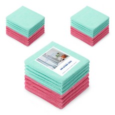 矩形魔術清潔抹布 40*60cm 粉紅色 12入+薄荷綠 12入, 1套