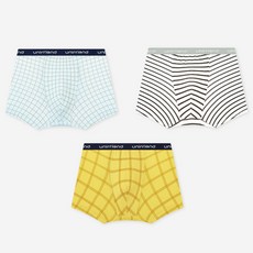 Uni FRIend 男童款簡約印花四角內褲 3件組