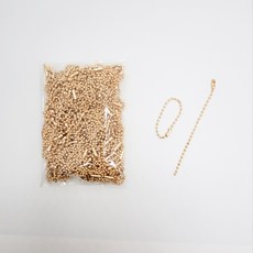 MaDaKkuMi DIY用圓珠鍊 12cm, 50個, 金屬金色