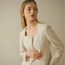 온앤온 여성용 스퀘어넥 노카라 자켓 NEW3MJ314
