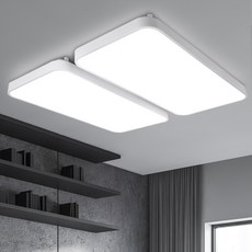 원하 플리커프리 LED 120W 씬미러 거실등, 화이트 + 주광색