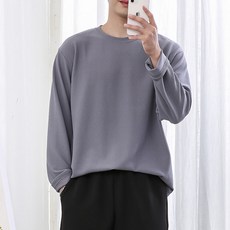 DANGOON 男款無褶皺圓領寬鬆長袖T恤