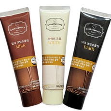 쿠킹스토리 코팅초콜릿 튜브 다크 100g + 밀크 100g + 화이트 100g 세트, 1세트