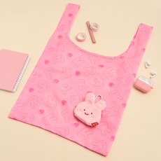 버터 사각사각 스크래빗 마켓백 L 40 x 65 x 15 cm + 파우치 10 x 9 cm 세트, 핑크, 1세트