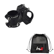 LUNJE 風格自行車把立 25.4 x 35 毫米 + 獨家袋套組 CYYP-98-1PU, 黑色（莖）, 1套