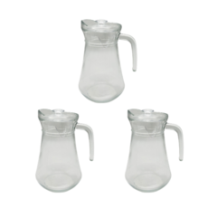 玻璃水壺 3入, 透明, 1.3L