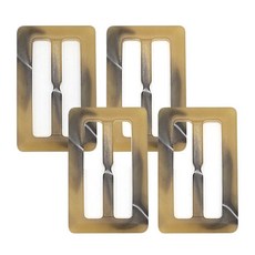 Burberry風格 仿玳瑁皮帶扣 50mm, 4個, 米色