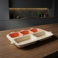 네스틱 유아용 토끼시리즈 원플레이트 식판 + 토끼 볼 3p + 당근 볼 2p 세트, 피치퍼즈, 1세트, 플레이트 + 토끼 볼 3p + 당근 볼 2p