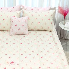 CHOUETTROOM 可整件水洗床褥, 紅鶴 象牙白