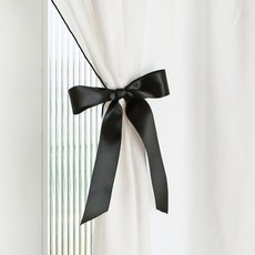 DECOTONIK 蝴蝶結窗簾夾 16 x 25cm, 黑色, 2個