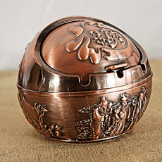 TCR 室內裝飾品 金屬圓形菸灰缸, 銅