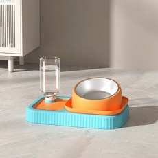 carno 寵物多功能半自動飲水餐具, 橘子, 1個