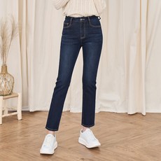 女款黏合刷毛彈力直筒牛仔褲 CU8W57